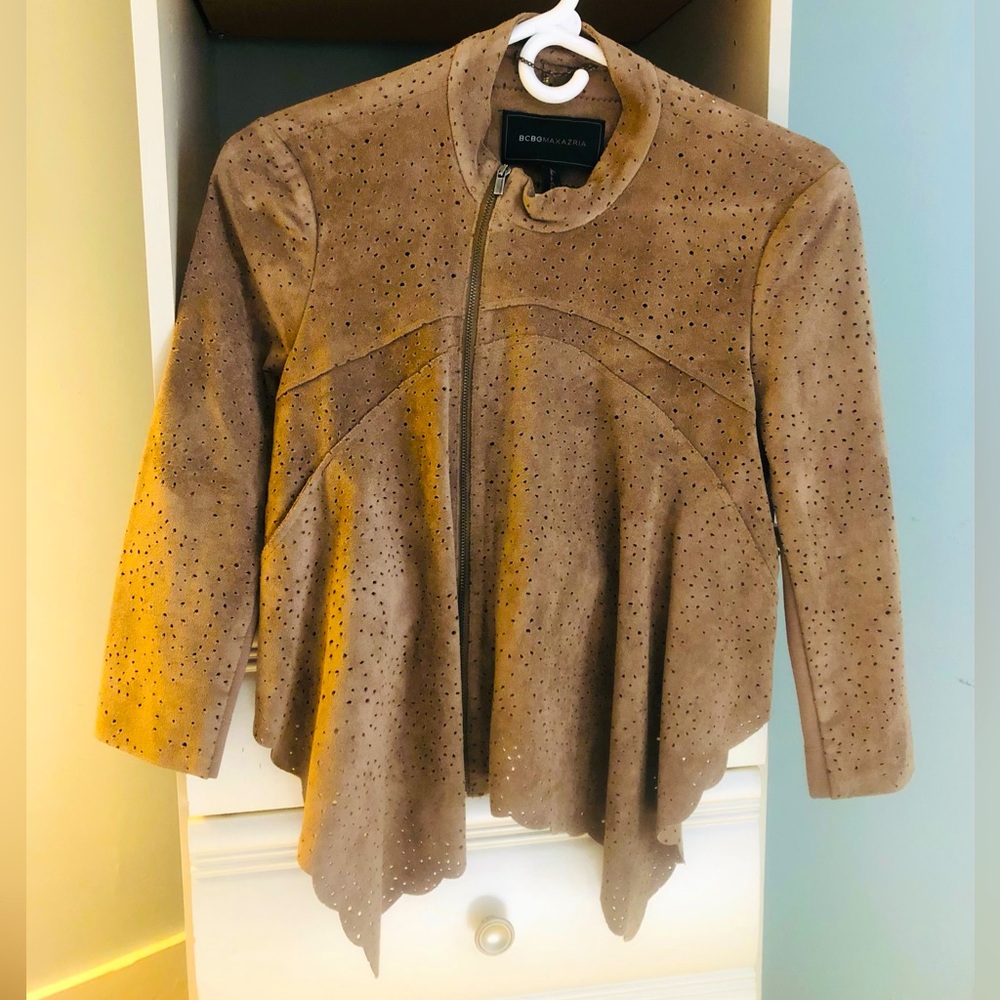 BCBG Suede Cropped Jacket